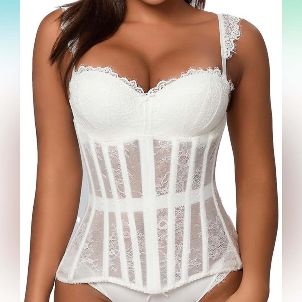 Elegant White Lace Corset
